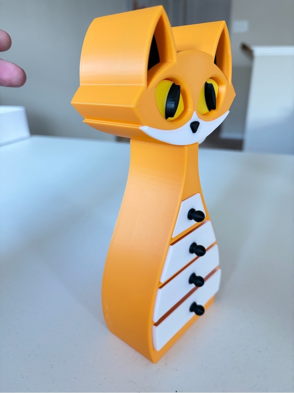 3D Printed Orange Fox Jewelry Drawer Organizer. - Picture 8 of 9